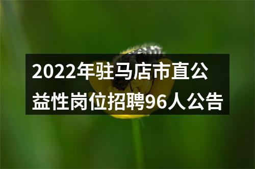 2022年驻马店市直公益性岗位招聘96人公告 图片