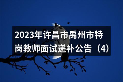 2023年许昌市禹州市特岗教师面试递补公告（4） 图片