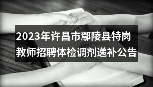 2023年许昌市鄢陵县特岗教师招聘体检调剂递补公告 图片