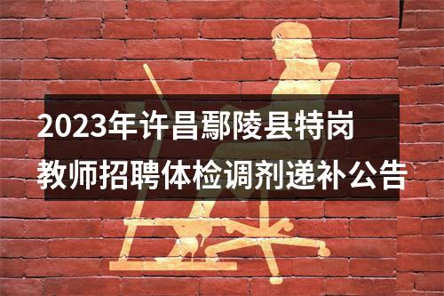2023年许昌鄢陵县特岗教师招聘体检调剂递补公告 图片