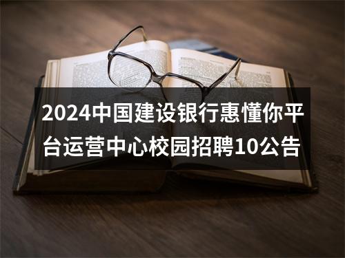 2024中国建设银行惠懂你平台运营中心校园招聘10公告 图片