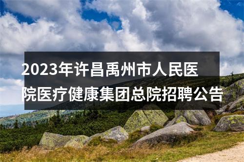 2023年许昌禹州市人民医院医疗健康集团总院招聘公告 图片