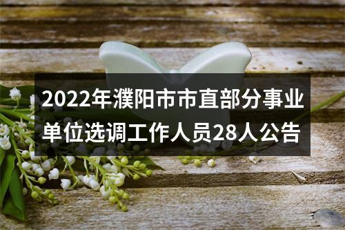 2022年濮阳市市直部分事业单位选调工作人员28人公告 图片