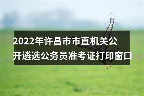 2022年许昌市市直机关公开遴选公务员准考证打印窗口 图片