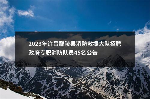 2023年许昌鄢陵县消防救援大队招聘政府专职消防队员45名公告 图片
